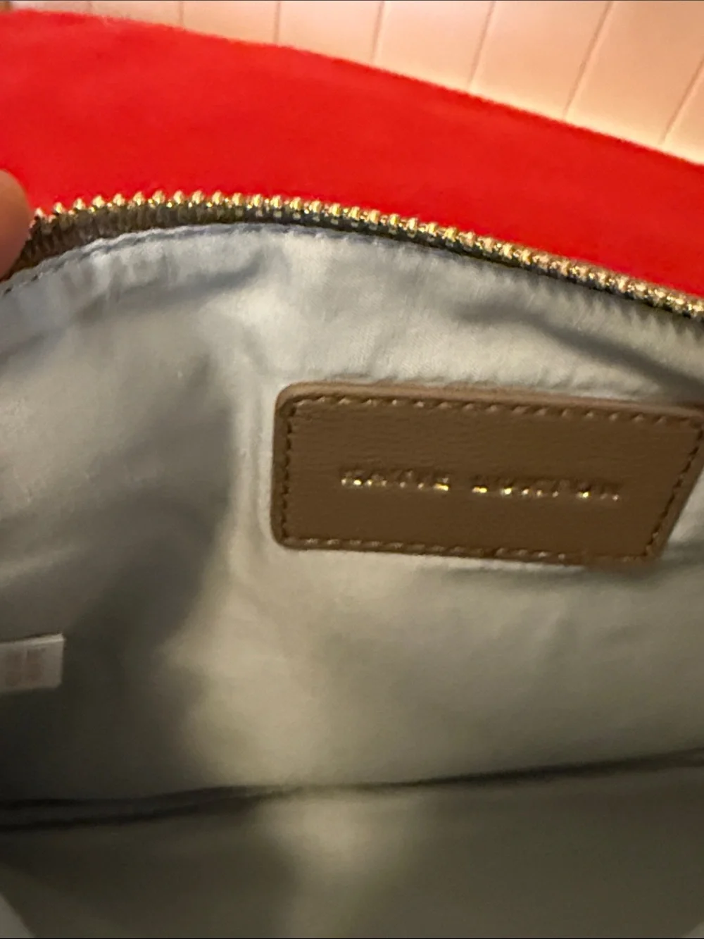 Katie Loxton Clutch Pouch Mocha Vegan Leather